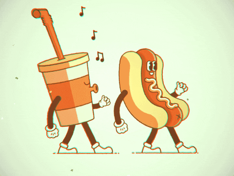 dancing hot dog